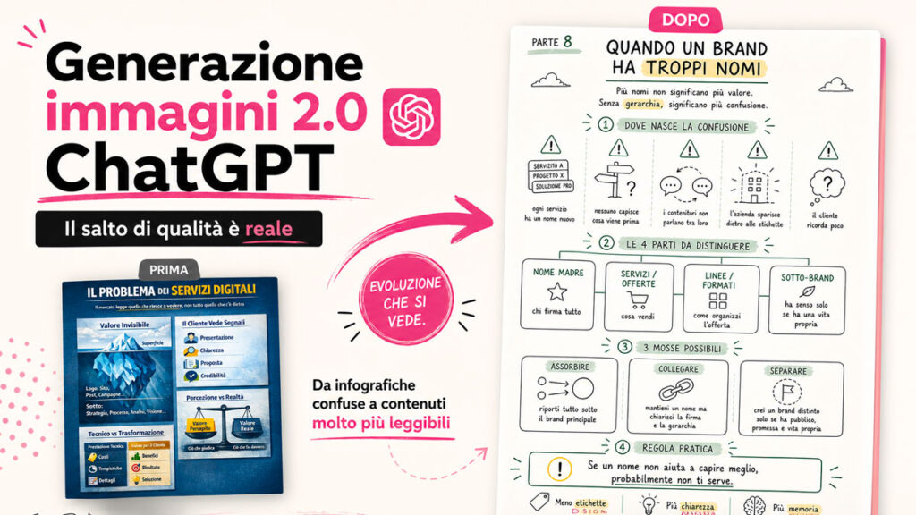 Esempi di infografiche create con la generazione immagini ChatGPT, con testi leggibili, layout coerenti e contenuti visuali strutturati