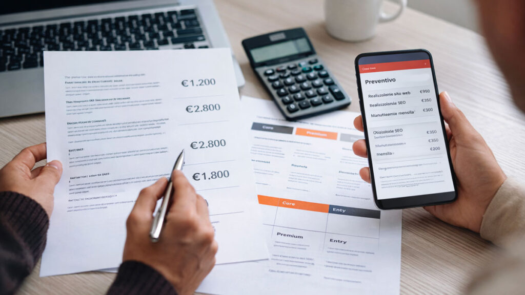 Prezzo freelance confrontato tra preventivi e servizi digitali