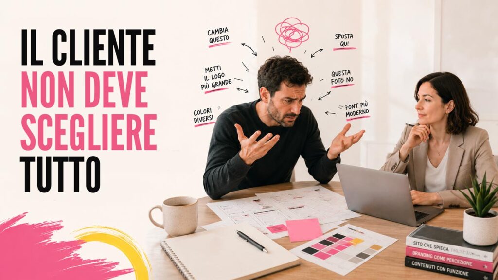 Professionista e cliente collaborano per rifare un sito web aziendale in modo chiaro e strategico